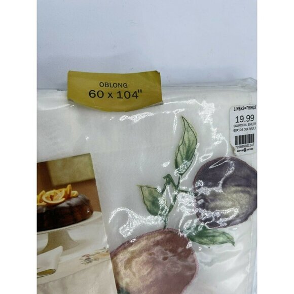 Table Linen Satin With Sheer Panel Bountiful Sheer 60 X 104” Oblong - Picture 4 of 4